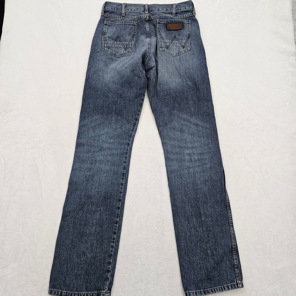 Wrangler Retro Jeans Mens 30x34 Blue Slim Straight Medium Wash Western Cowboy - Picture 3 of 12